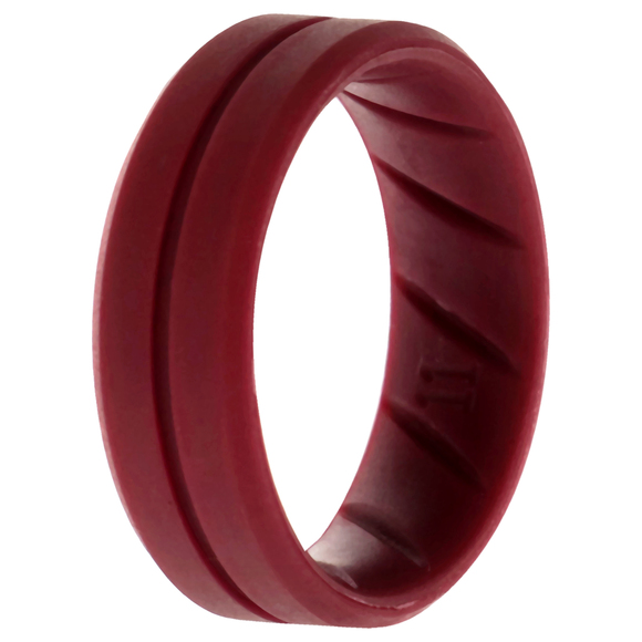 Silicone Wedding BR Middle Line Ring - Basic-Bordo by ROQ for Men - 11 mm Ring - Picture 1 of 1